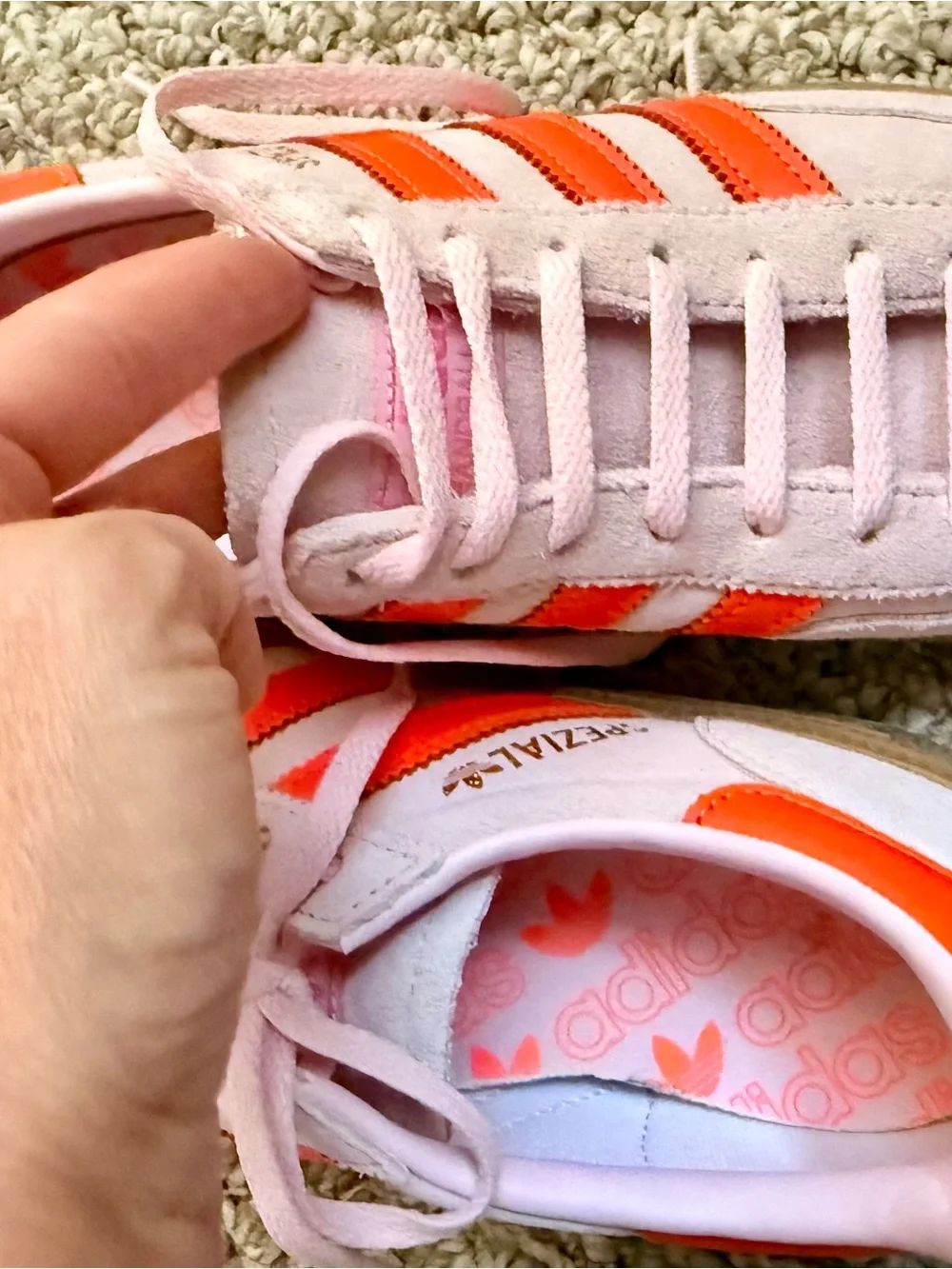 New Without Tags adidas Handball Spezial Women’s 8 Pink & Orange Sneakers - Picture 7 of 8